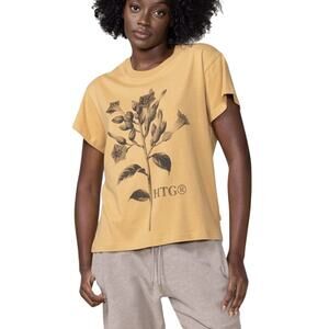 Honor The Gift Women Tobacco Flower Short Sleeve Tee (tan), XXL, NWT